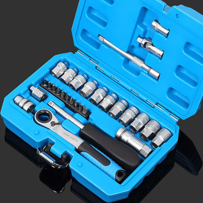 🔧 17/29-teiliges Ratschen-Steckschlüssel-Set – Kompakt, vielseitig & robust – Ideal für Heimwerker & professionelle Anwendungen 🛠️