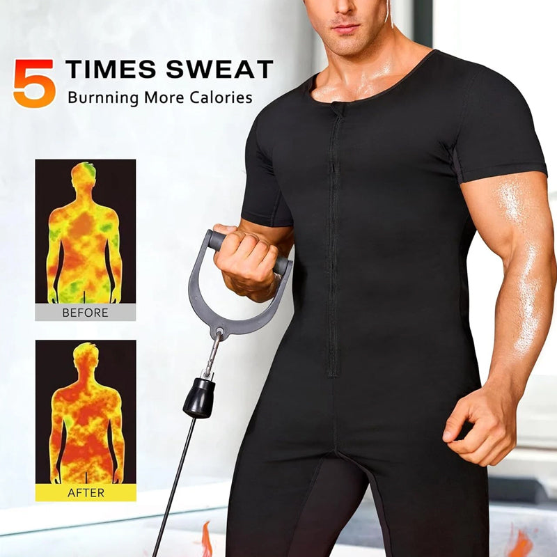 🧖‍♂️ 🔥 Ganzkörper-Sauna-Overall für Herren – Steigert Kalorienverbrauch, Muskelkompression & Wärmespeicherndes Polymergewebe 💪