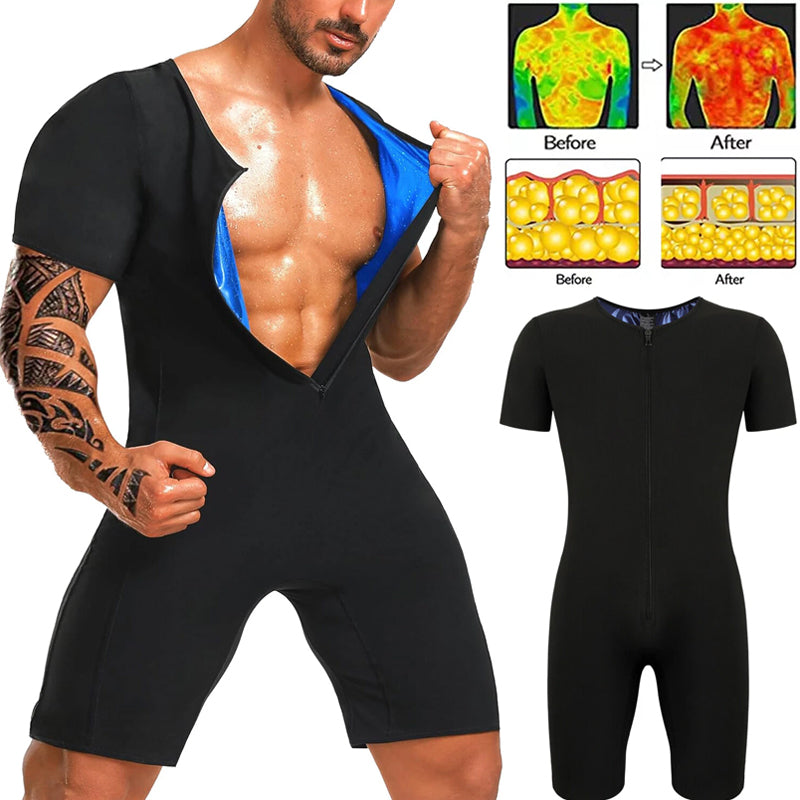 🧖‍♂️ 🔥 Ganzkörper-Sauna-Overall für Herren – Steigert Kalorienverbrauch, Muskelkompression & Wärmespeicherndes Polymergewebe 💪