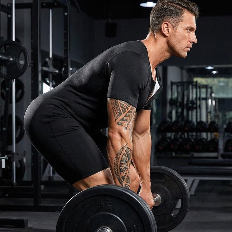 🧖‍♂️ 🔥 Ganzkörper-Sauna-Overall für Herren – Steigert Kalorienverbrauch, Muskelkompression & Wärmespeicherndes Polymergewebe 💪