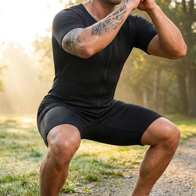 🧖‍♂️ 🔥 Ganzkörper-Sauna-Overall für Herren – Steigert Kalorienverbrauch, Muskelkompression & Wärmespeicherndes Polymergewebe 💪