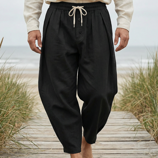 Herren-Freizeithose mit Kordelzug in lockerer Passform