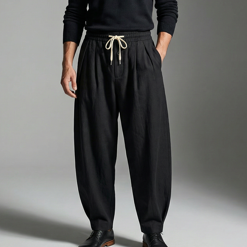 Herren-Freizeithose mit Kordelzug in lockerer Passform