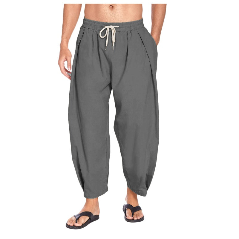 Herren-Freizeithose mit Kordelzug in lockerer Passform