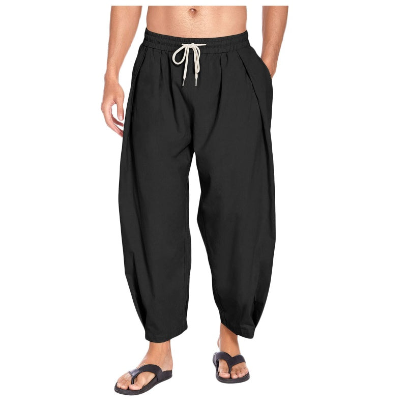 Herren-Freizeithose mit Kordelzug in lockerer Passform