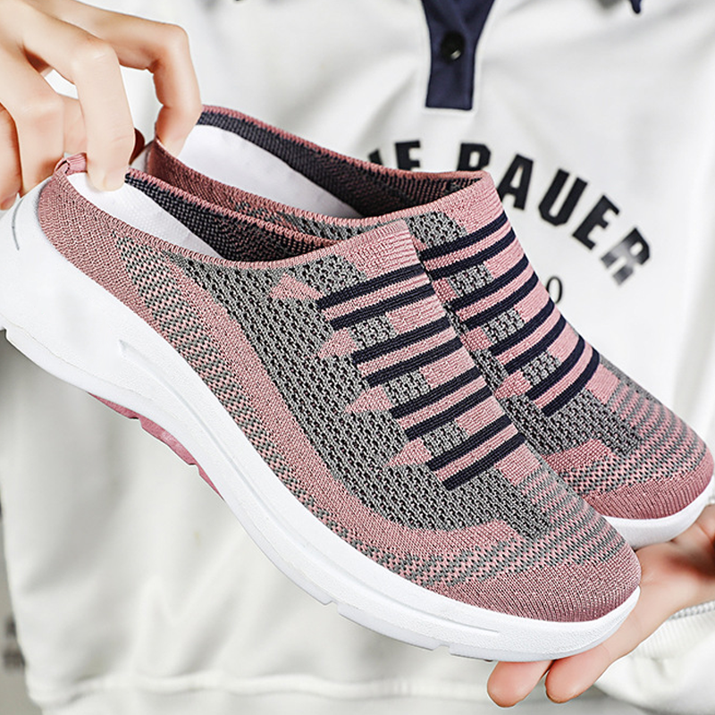 Damen-Slip-On-Sneakers mit offenem Rücken und Atmungsaktivität