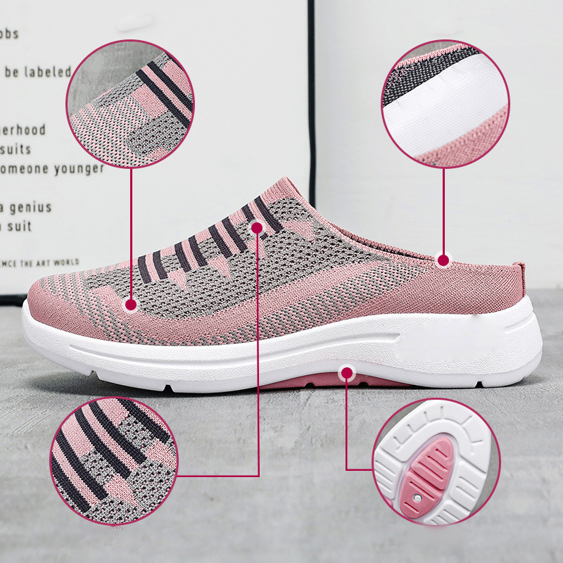 Damen-Slip-On-Sneakers mit offenem Rücken und Atmungsaktivität