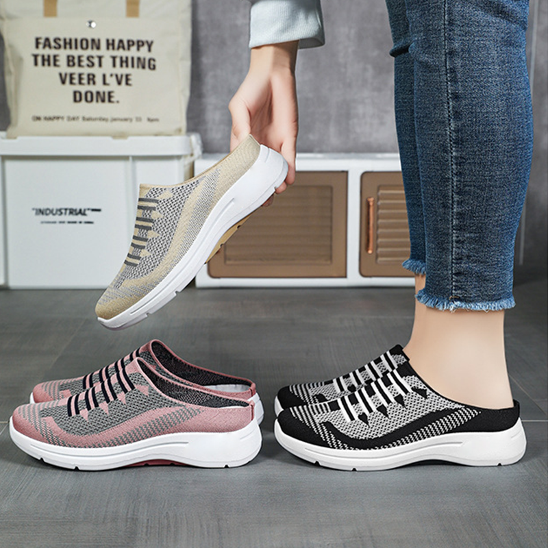 Damen-Slip-On-Sneakers mit offenem Rücken und Atmungsaktivität