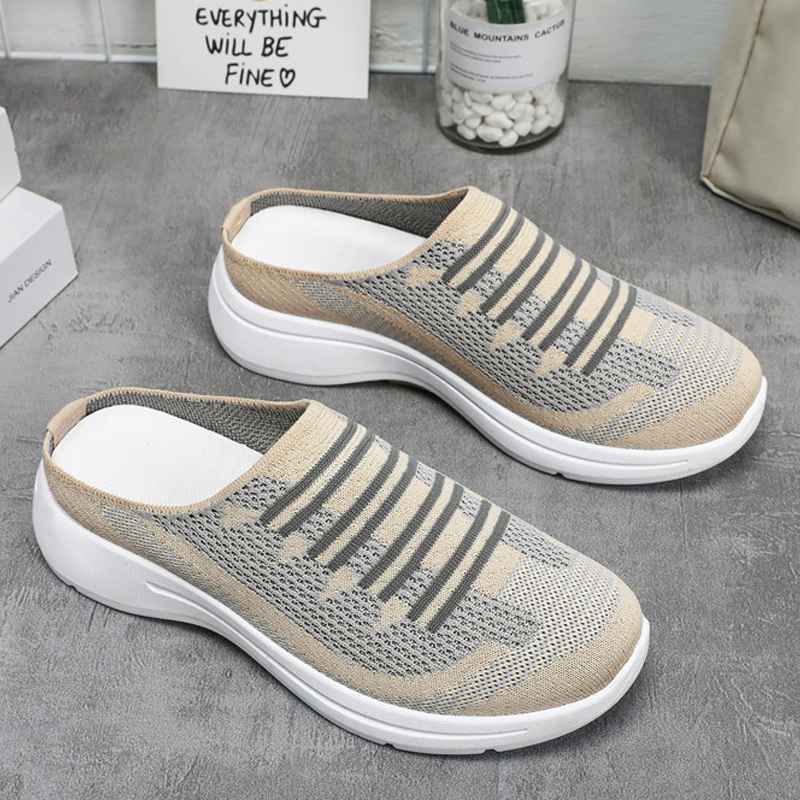 Damen-Slip-On-Sneakers mit offenem Rücken und Atmungsaktivität
