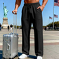 🛒 54 % Rabatt 👖Herrenhose mit elastischem Bund und Kordelzug, gerader Schnitt