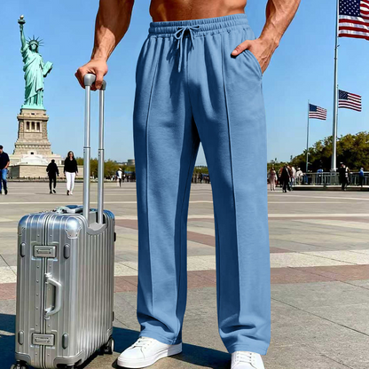 🛒 54 % Rabatt 👖Herrenhose mit elastischem Bund und Kordelzug, gerader Schnitt
