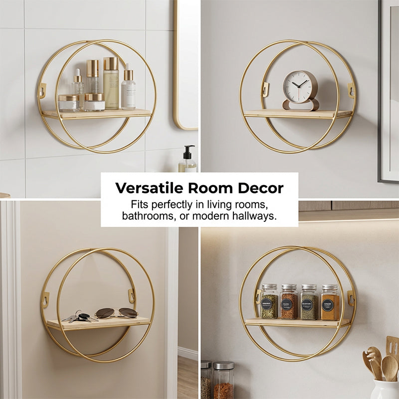 Runde metallene wandmontierte Ablage