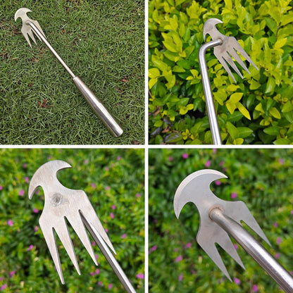 🌿🔨 Robuster Gartenhacken aus Edelstahl – Handgeführte Unkrautentfernung, ideal für Bodenlockerung und Wurzelentfernung