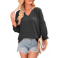 👚 50% RABATT! 🌸 Elegante Boho-Bluse mit V-Ausschnitt & Laternenärmeln – Luftig, Leicht & Figurumschmeichelnd für Einen Romantischen Look ✨