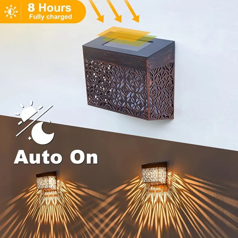 💡☀️ Solarbetriebene LED-Wandleuchte – Dekorativ, Automatisches Ein/Aus & Wetterfest für Wege & Garten 🏡