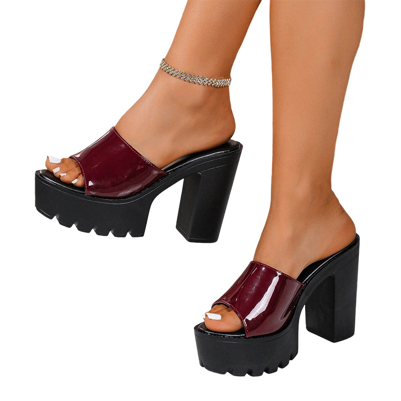 Offene Zehen-Sandalen mit Profilsohle zum Schlüpfen