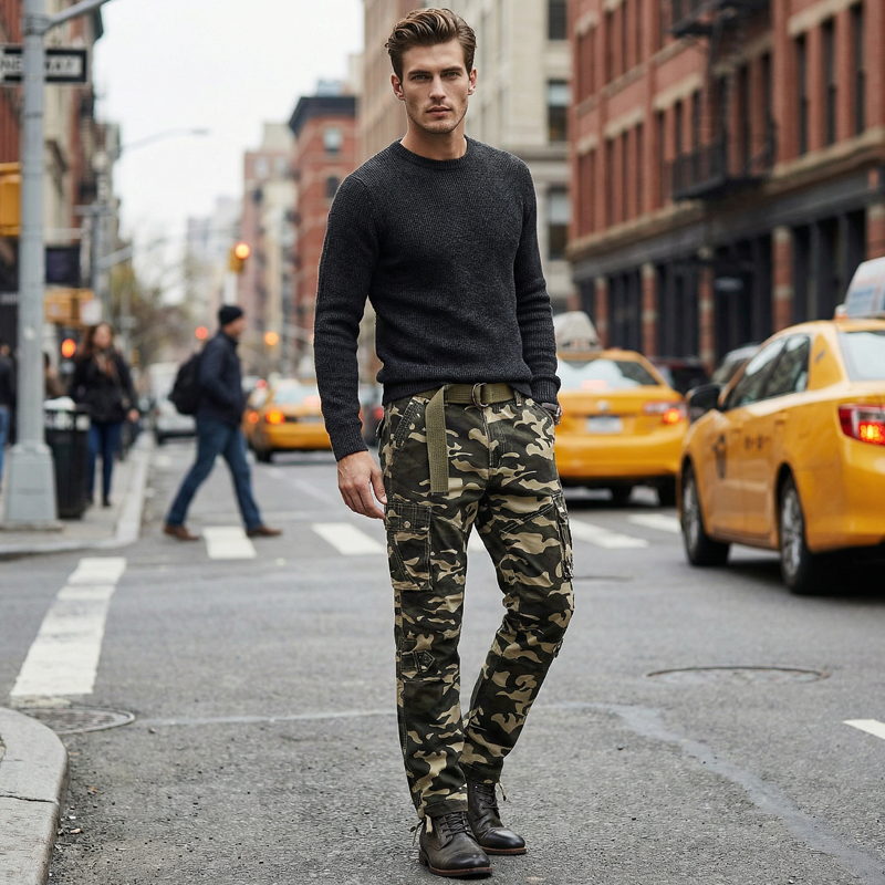 👖 55 % RABATT! 🔥 Klassische Cargohosen für Herren im Camouflage-Muster – viele Taschen, bequeme Passform & perfekt für den Outdoor-Einsatz 🏕️