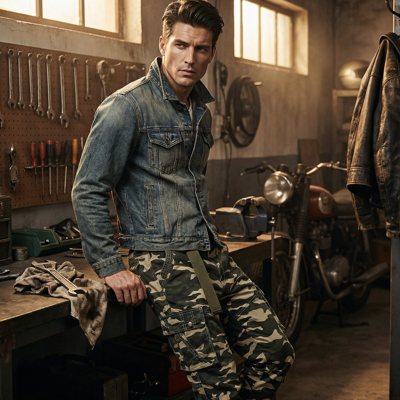 👖 55 % RABATT! 🔥 Klassische Cargohosen für Herren im Camouflage-Muster – viele Taschen, bequeme Passform & perfekt für den Outdoor-Einsatz 🏕️