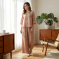 🌸 Vintage-Stickerei Set – Atmungsaktives Baumwoll-Leinen, 3/4-Ärmel & Weite Hose Für Einen Eleganten Look 💃