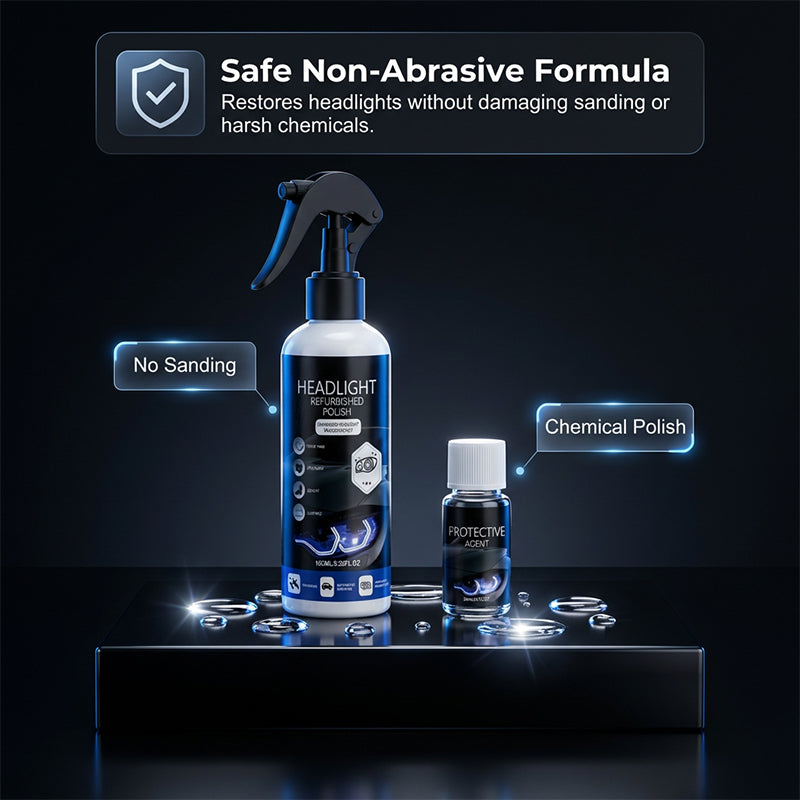 🚗1+1 GRATIS!!  💡 Professionelles Set zur Scheinwerferaufbereitung – Entfernt Gelbstich, Stellt Klarheit Wieder Her & Einfache Anwendung ✨
