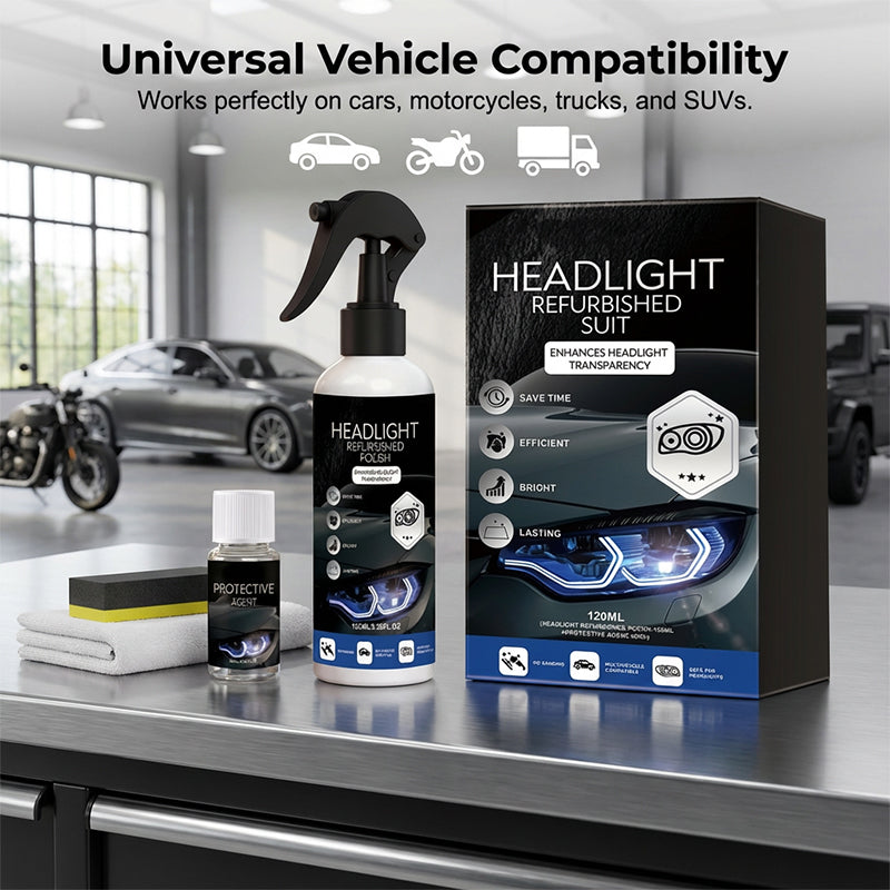 🚗1+1 GRATIS!!  💡 Professionelles Set zur Scheinwerferaufbereitung – Entfernt Gelbstich, Stellt Klarheit Wieder Her & Einfache Anwendung ✨