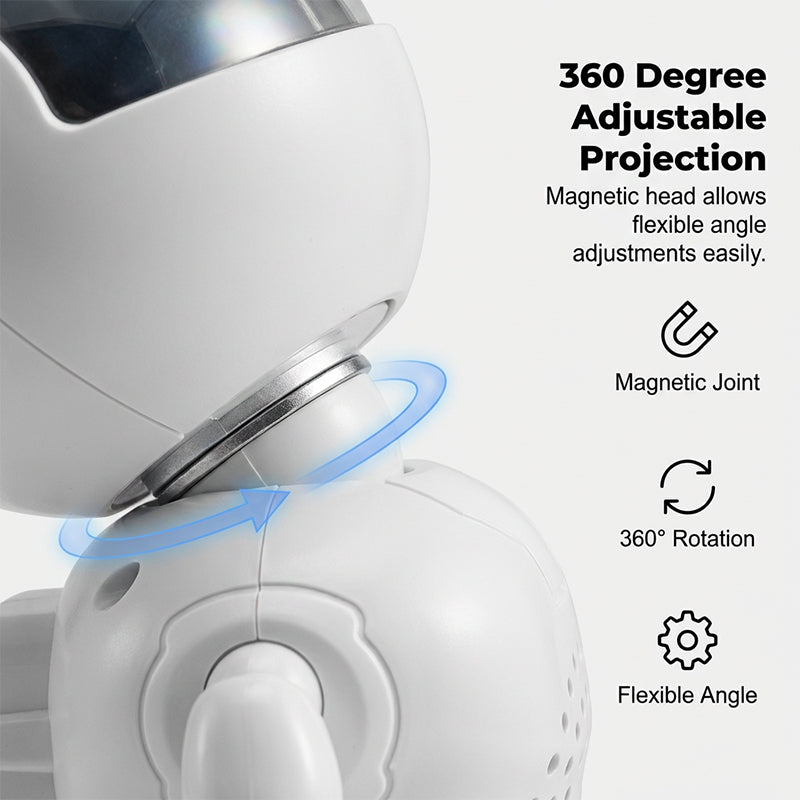 Roboter-Astronaut mit Sternenhimmel-Projektor und Bluetooth-Lautsprecher