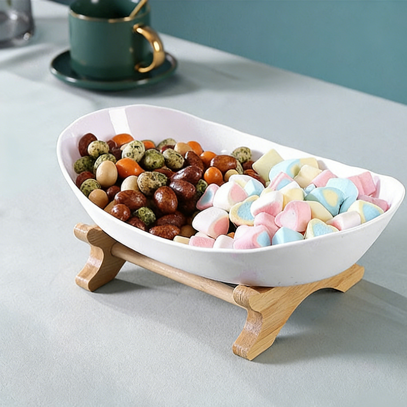 3-Schicht Obstschale mit Holzständer