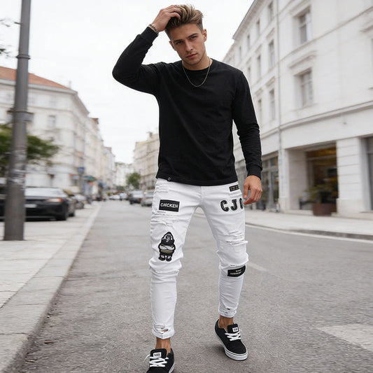 👖 50% RABATT! 🔥 Herren Jeans in Schwarz – Slim Fit mit Destroyed-Effekt, Moderner Streetstyle Für Einen Coolen Look 🖤