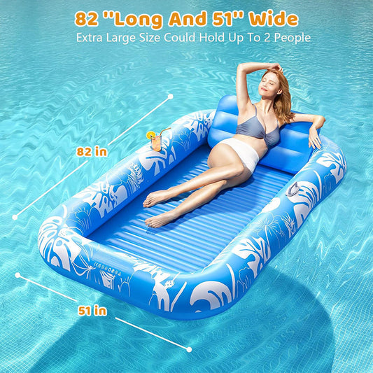 🏊 58% RABATT! 🥳 Aufblasbare Bräu-Liege – Automatische Sprühkühlung & abnehmbares Kissen – Getränkehalter & Sicherheitsgriffe – perfekt für Garten, Pool oder Strand – ideal für zwei Erwachsene 💦