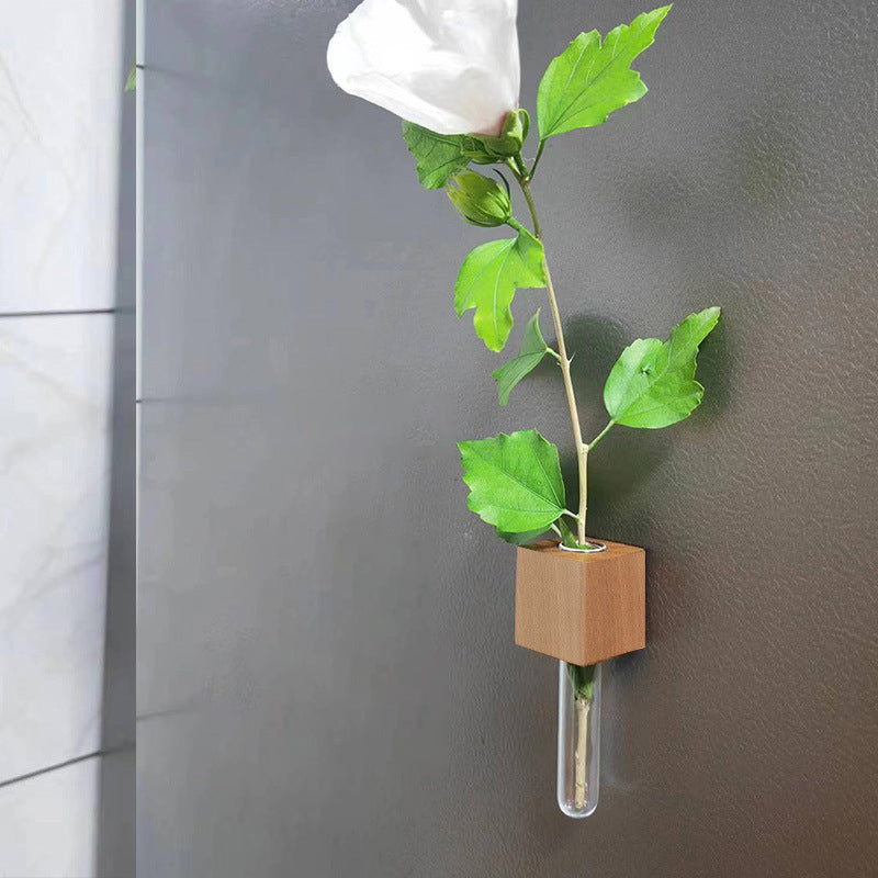 Magnetische Holzvasen mit Reagenzglas