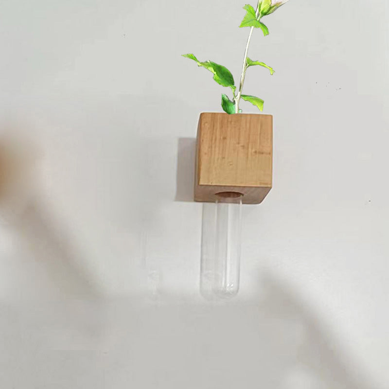 Magnetische Holzvasen mit Reagenzglas