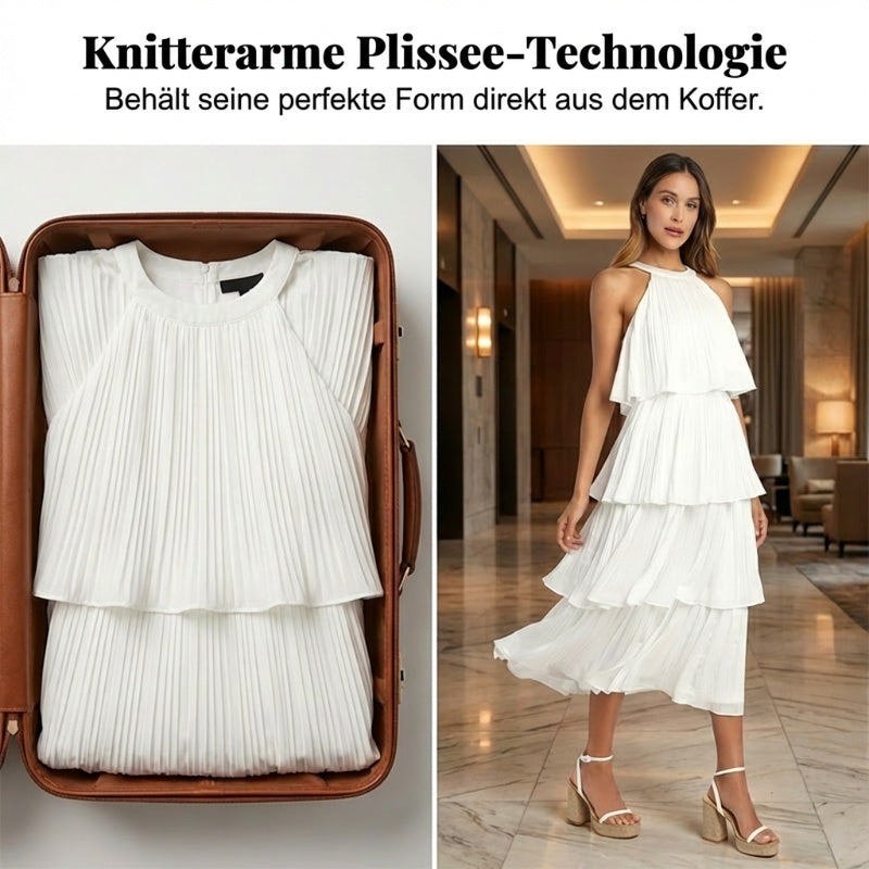 🌞Frühlingserwachen: 69% Rabatt!✨Elegantes Resort-Kleid: Fließendes Neckholder-Sommerkleid mit Plissee-Falten