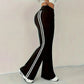 🔥 Limited 50% OFF | Retro High Waist Side Stripe Flared Pants – Side Stripe Slimming Design ✨👖