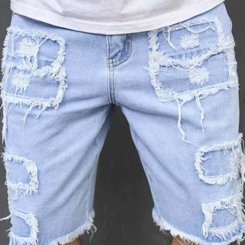 🔥 Herren-Jeansshorts mit Rissen und Fransen