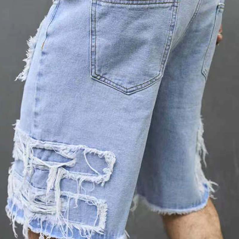 🔥 Herren-Jeansshorts mit Rissen und Fransen