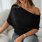 Damen Asymmetrisches Off-Shoulder-Oberteil mit Fledermausärmeln – Stilvolles Design & weicher Komfort 🦇✨