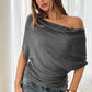 Damen Asymmetrisches Off-Shoulder-Oberteil mit Fledermausärmeln – Stilvolles Design & weicher Komfort 🦇✨