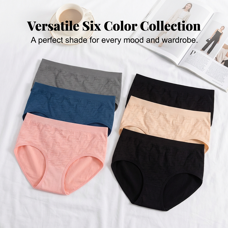 🌸69% Rabatt☁️6er-Pack nahtlose Komfort-Slips für Damen mit mittlerer Leibhöhe🌷