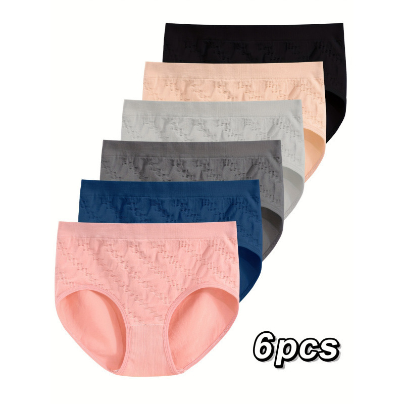 🌸69% Rabatt☁️6er-Pack nahtlose Komfort-Slips für Damen mit mittlerer Leibhöhe🌷