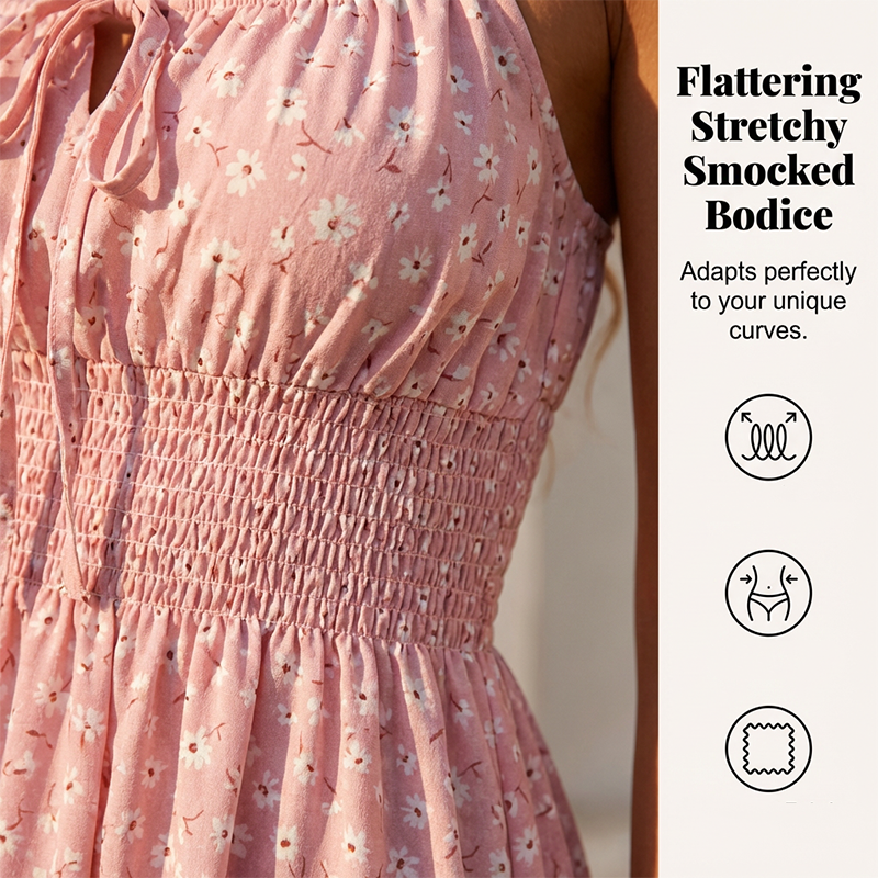👗✨ Kleid mit geschnürter Vorderseite und Spaghettiträgern – 50% RABATT! Verspielt, feminin & perfekt für Sommer, Date oder Strand 🌸