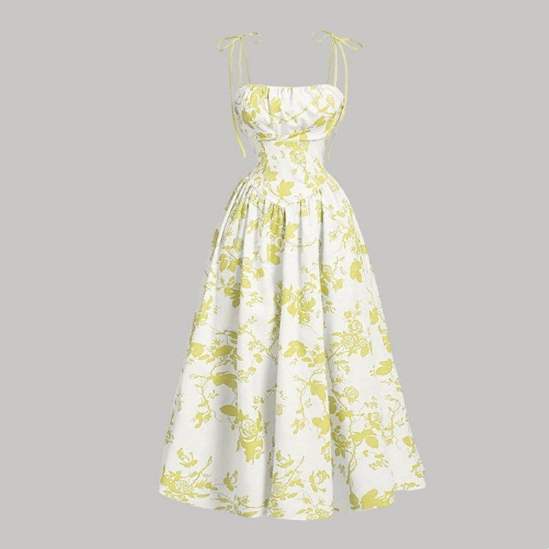 🌷Sonderangebot für nur 29,99 €!!🌷Midi-Kleid für Damen mit Print und Schnürung
