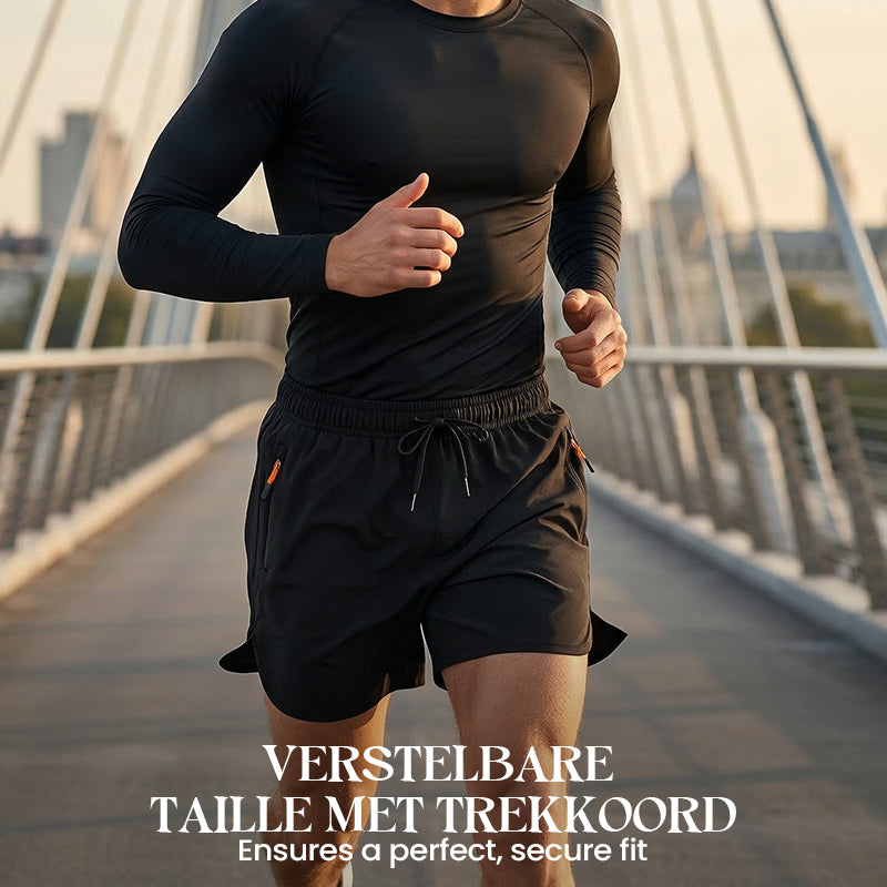 🔥 Heißer Sale: 50 % Rabatt!! 🏃🩳  Atmungsaktive Sportshorts – mit Reißverschlusstaschen, schnelltrocknend und mit elastischem Bund