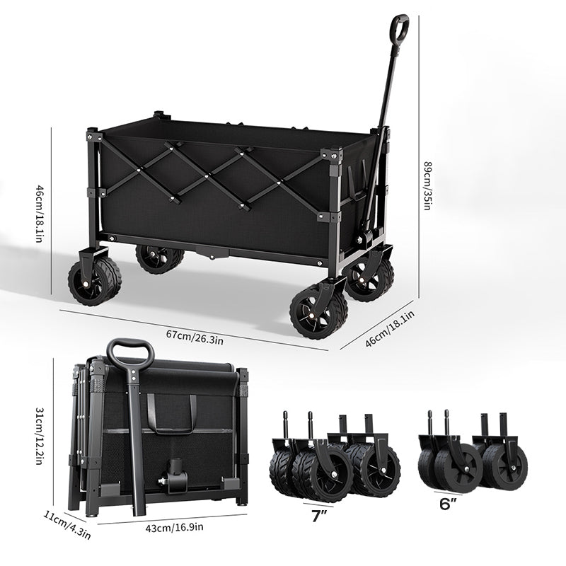 📢 50% RABATT! 🛒 Faltbarer Transportwagen mit Rädern 🌿 Stabiler Stahlrahmen & 80 kg Traglast für Garten, Camping und Strand