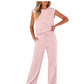 😍Lässiges Damen-Set aus ärmellosem Top und Hose mit Kordelzug, 2-teilig