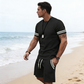 👕 57% RABATT! 🔥 2-teiliges Set aus Gestreiftem T-Shirt & Shorts für Herren – Lässiger Look, Bequemer Schnitt & Perfekt Für Warme Tage ☀️