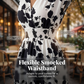 👗Maxikleid mit Blumenmuster, V-Ausschnitt und geraffter Taille