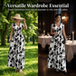 👗Maxikleid mit Blumenmuster, V-Ausschnitt und geraffter Taille