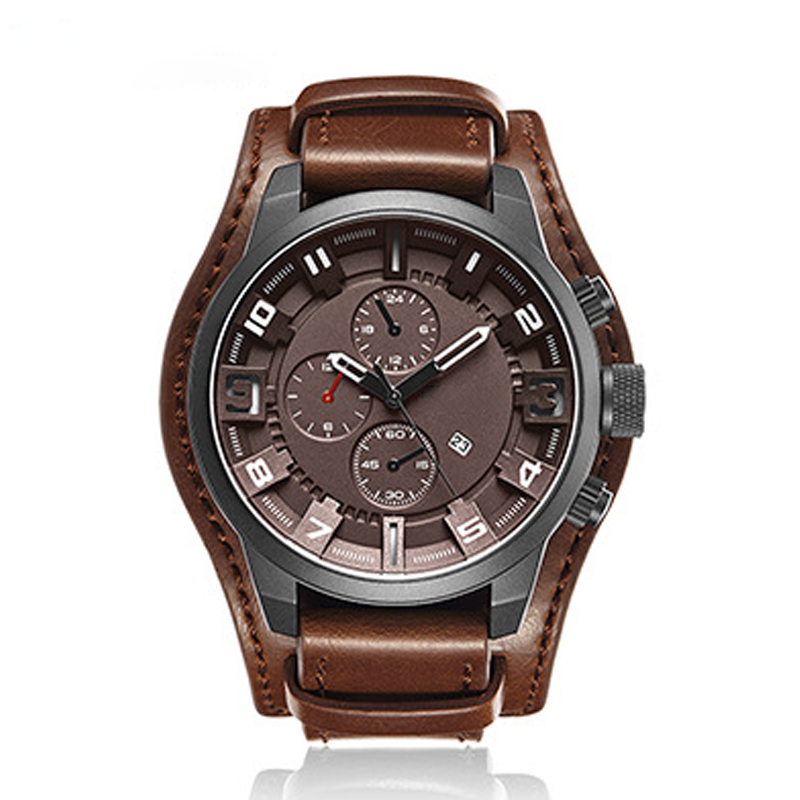 Herren-Business-Quarzuhren mit PU-Lederarmband