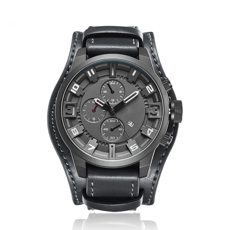 Herren-Business-Quarzuhren mit PU-Lederarmband