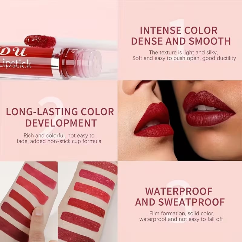 18er-Set matter, wasserfester und langanhaltender Lipgloss